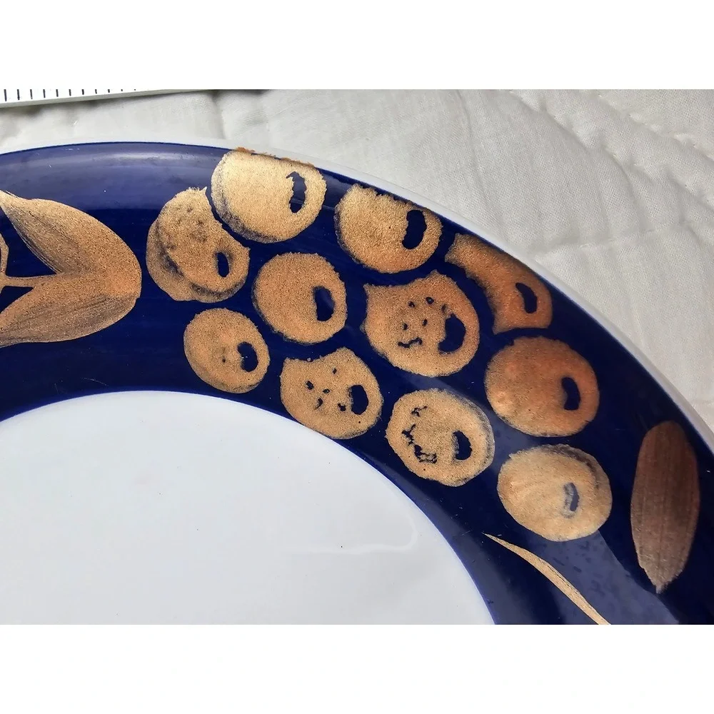 Pier 1 Tuscany Gold Handpainted Earthenware Salad‎ Plates Set Of 6 Italy
